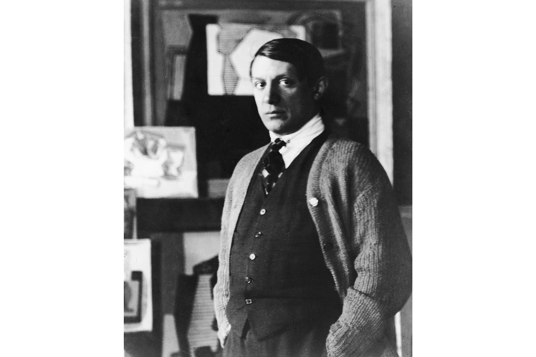 Pablo Picasso in his studio, 1920s.