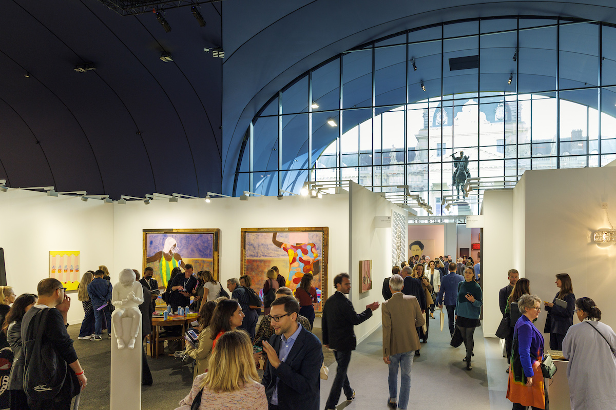 PARIS, FRANCE - OCTOBER 19: A general view of the atmosphere during the press preview of Paris+ par Art Basel at Grand Palais Ephemere on October 19, 2022 in Paris, France. (Photo by Luc Castel/Getty Images)