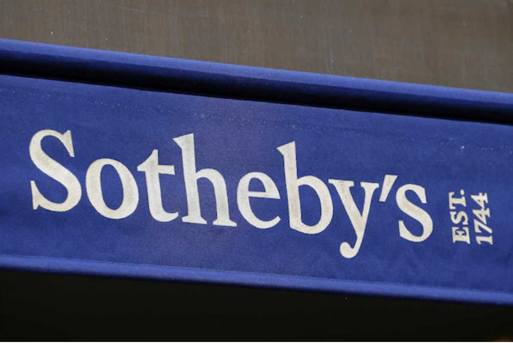 The Sotheby's logo on a a blue background